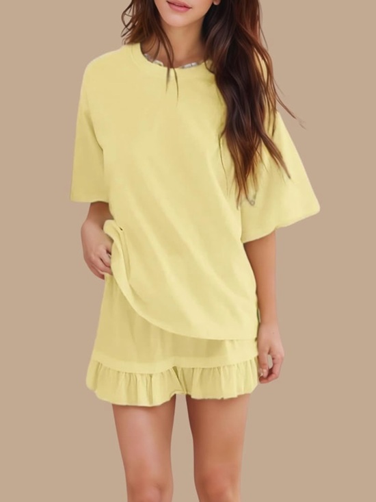 Dresses & Skirts - Butter Yellow Two-Piece Skirt Set Medium